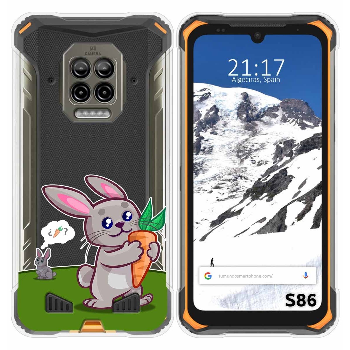 Funda Silicona Transparente para Doogee S86 / S86 Pro diseño Conejo Dibujos