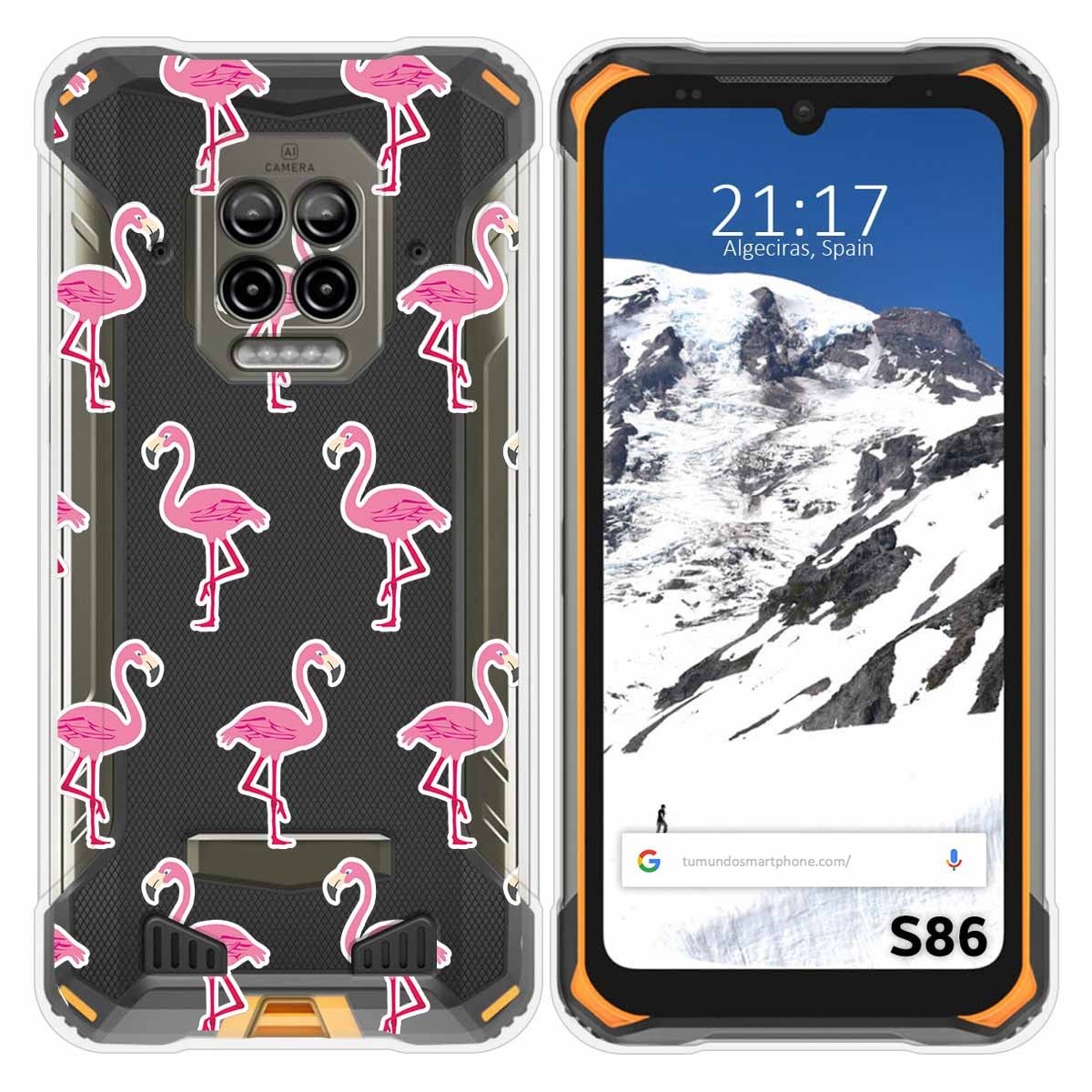 Funda Silicona Transparente para Doogee S86 / S86 Pro diseño Flamenco Dibujos
