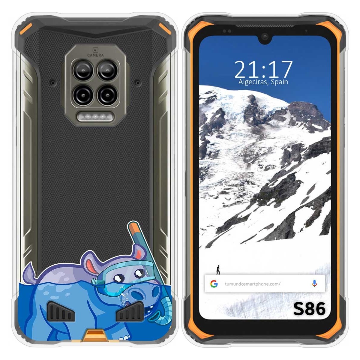 Funda Silicona Transparente para Doogee S86 / S86 Pro diseño Hipo Dibujos