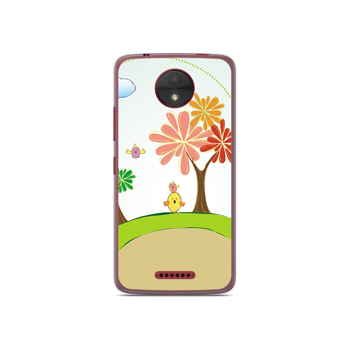 Funda Gel Tpu para Motorola Moto C Diseño Primavera Dibujos