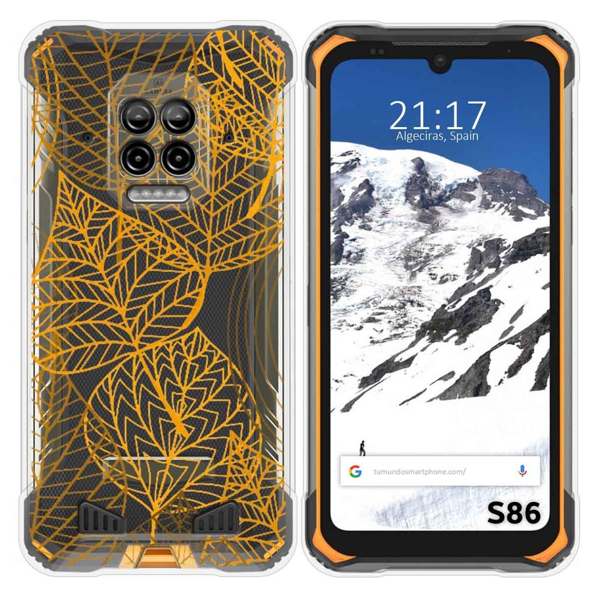 Funda Silicona Transparente para Doogee S86 / S86 Pro diseño Hojas Dibujos