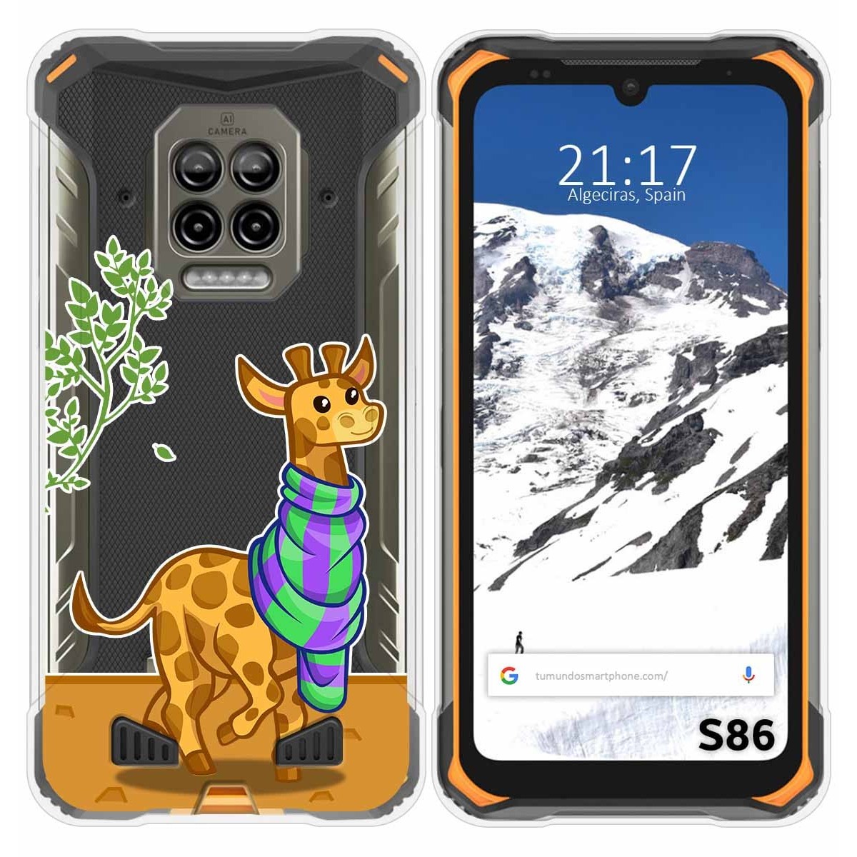 Funda Silicona Transparente para Doogee S86 / S86 Pro diseño Jirafa Dibujos