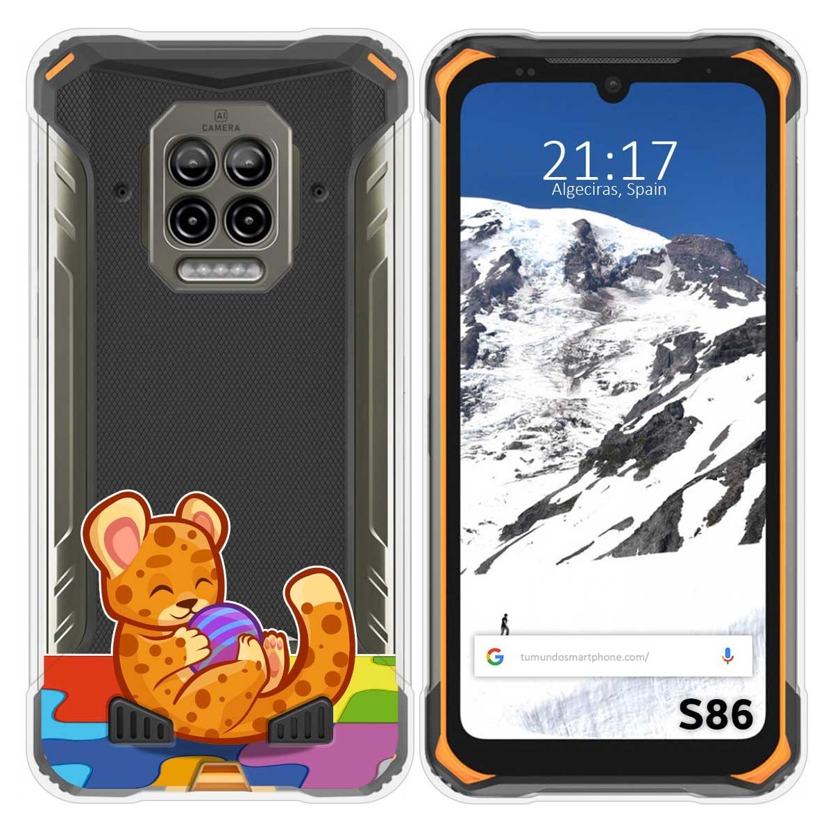 Funda Silicona Transparente para Doogee S86 / S86 Pro diseño Leopardo Dibujos