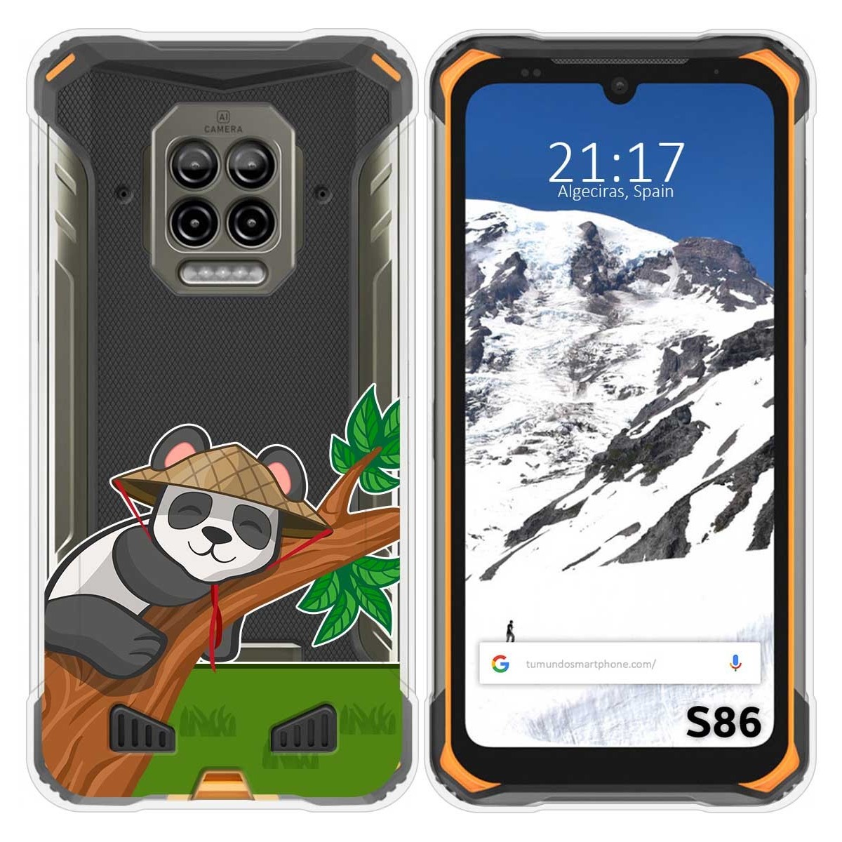 Funda Silicona Transparente para Doogee S86 / S86 Pro diseño Panda Dibujos
