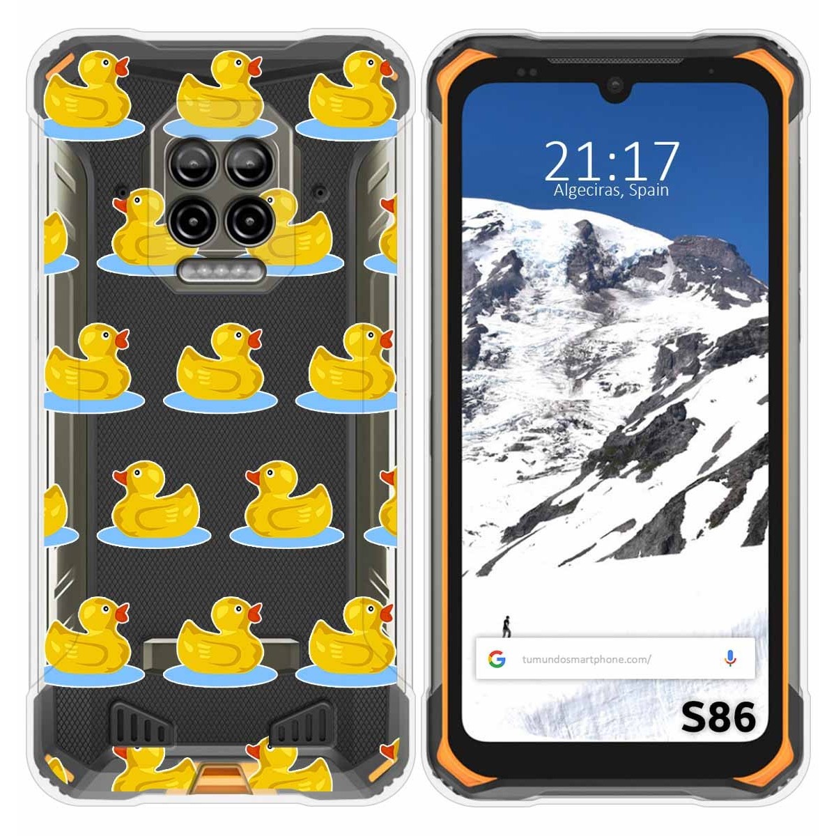 Funda Silicona Transparente para Doogee S86 / S86 Pro diseño Pato Dibujos