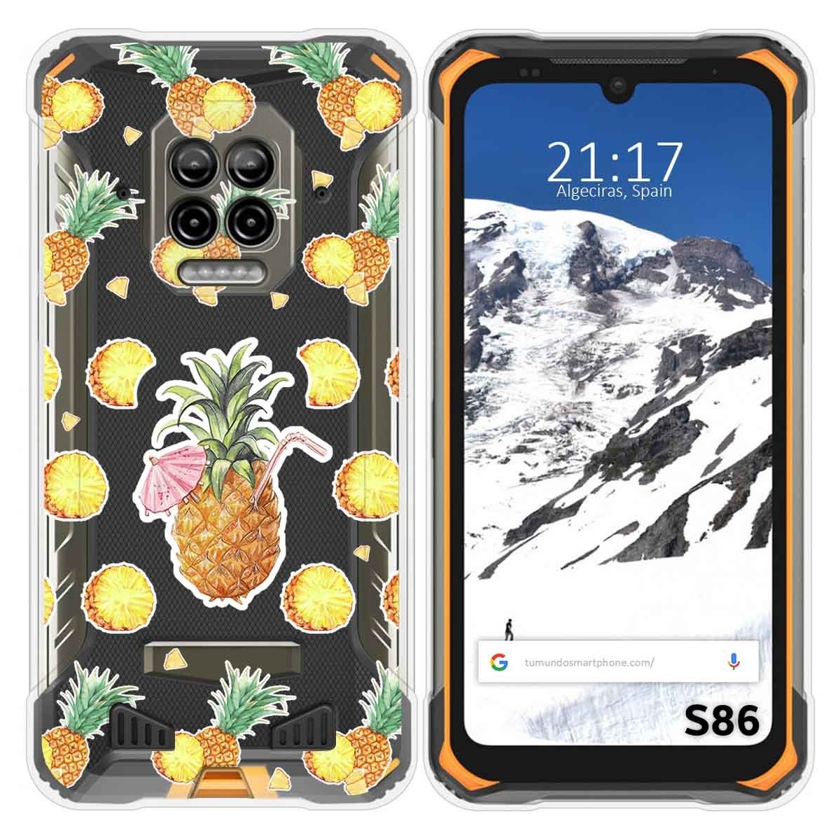 Funda Silicona Transparente para Doogee S86 / S86 Pro diseño Piña Dibujos