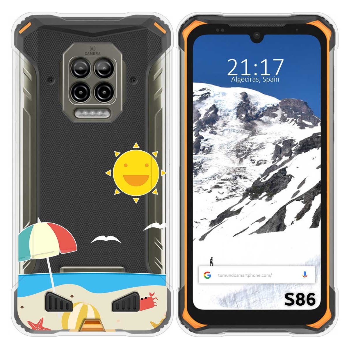 Funda Silicona Transparente para Doogee S86 / S86 Pro diseño Playa Dibujos