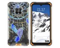 Funda Silicona Transparente para Doogee S86 / S86 Pro diseño Plumas Dibujos