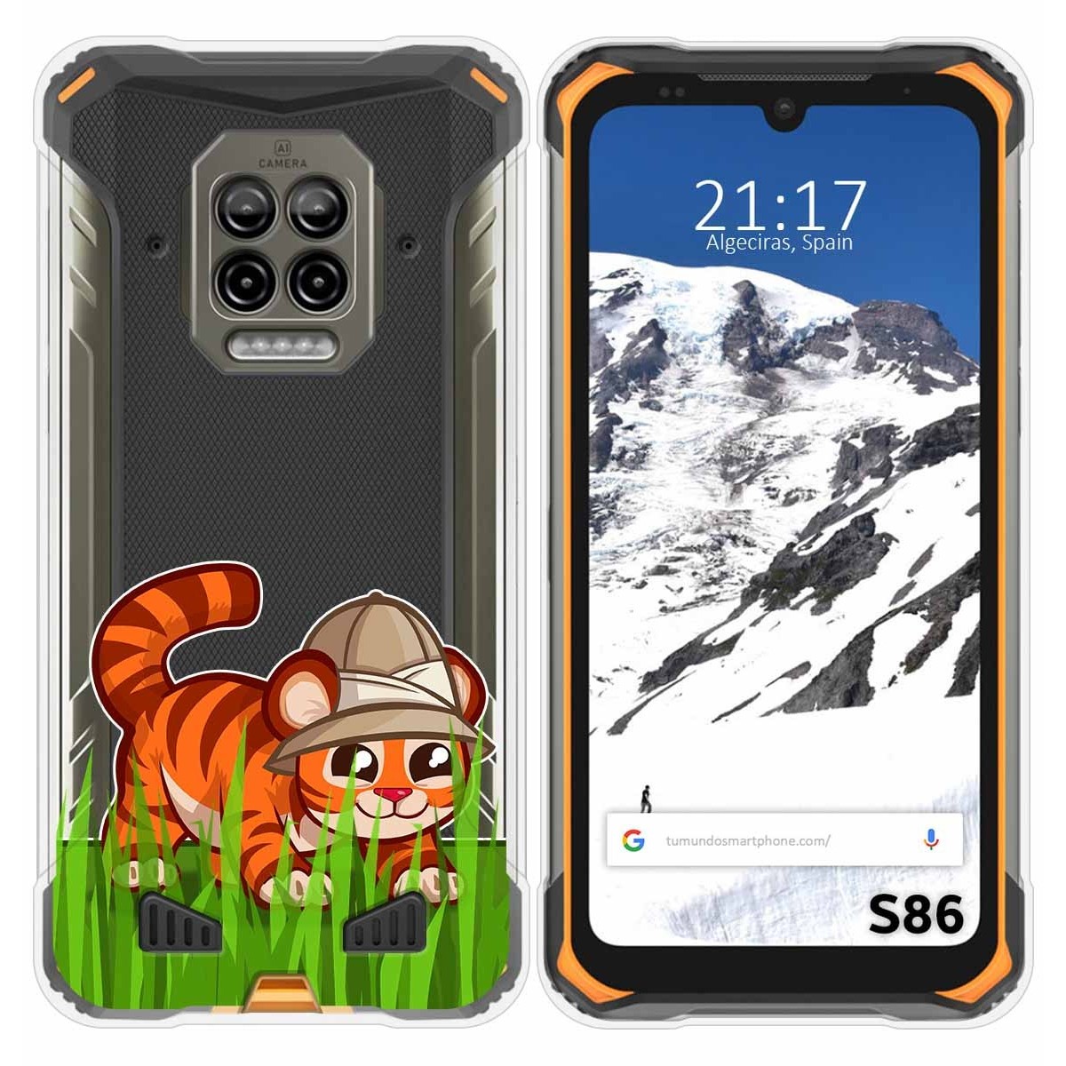Funda Silicona Transparente para Doogee S86 / S86 Pro diseño Tigre Dibujos