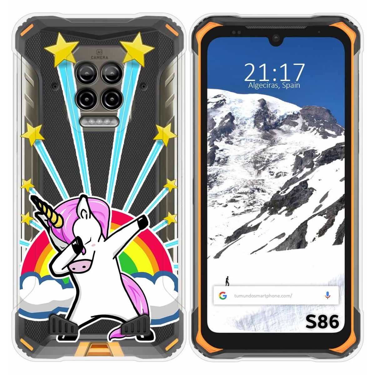 Funda Silicona Transparente para Doogee S86 / S86 Pro diseño Unicornio Dibujos
