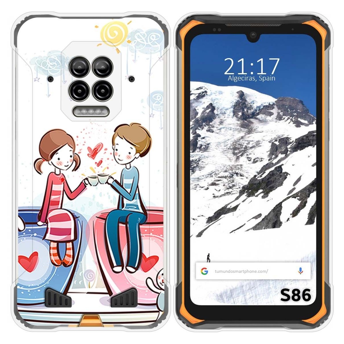 Funda Silicona para Doogee S86 / S86 Pro diseño Café Dibujos