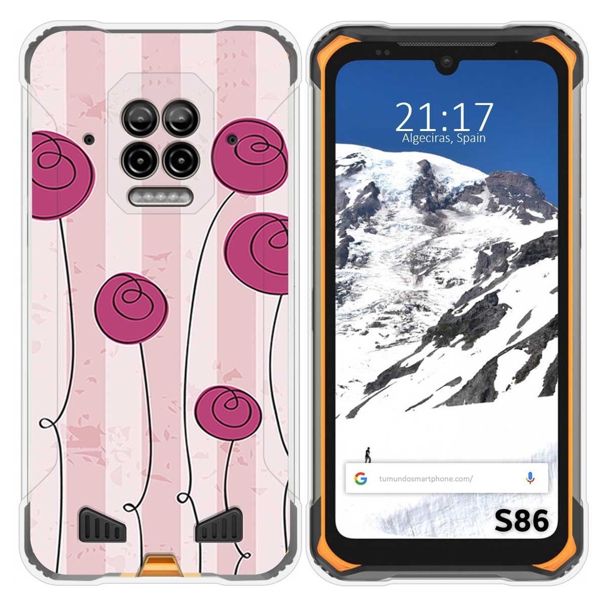 Funda Silicona para Doogee S86 / S86 Pro diseño Flores Vintage Dibujos
