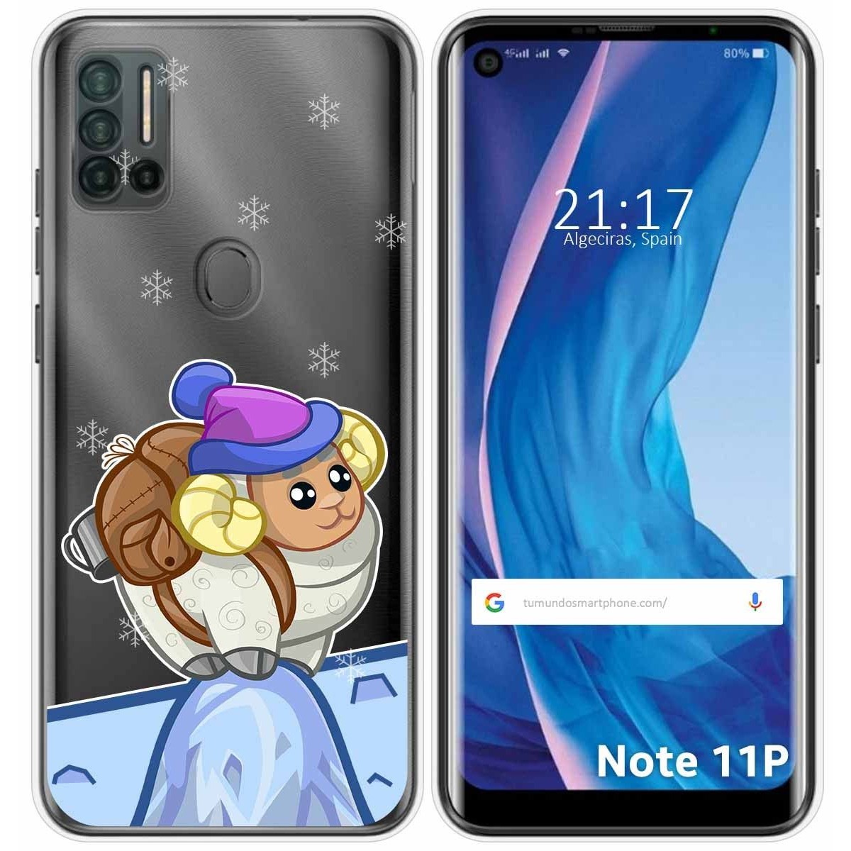 Funda Silicona Transparente para Ulefone Note 11P diseño Cabra Dibujos