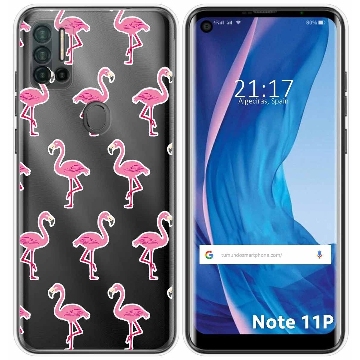 Funda Silicona Transparente para Ulefone Note 11P diseño Flamenco Dibujos