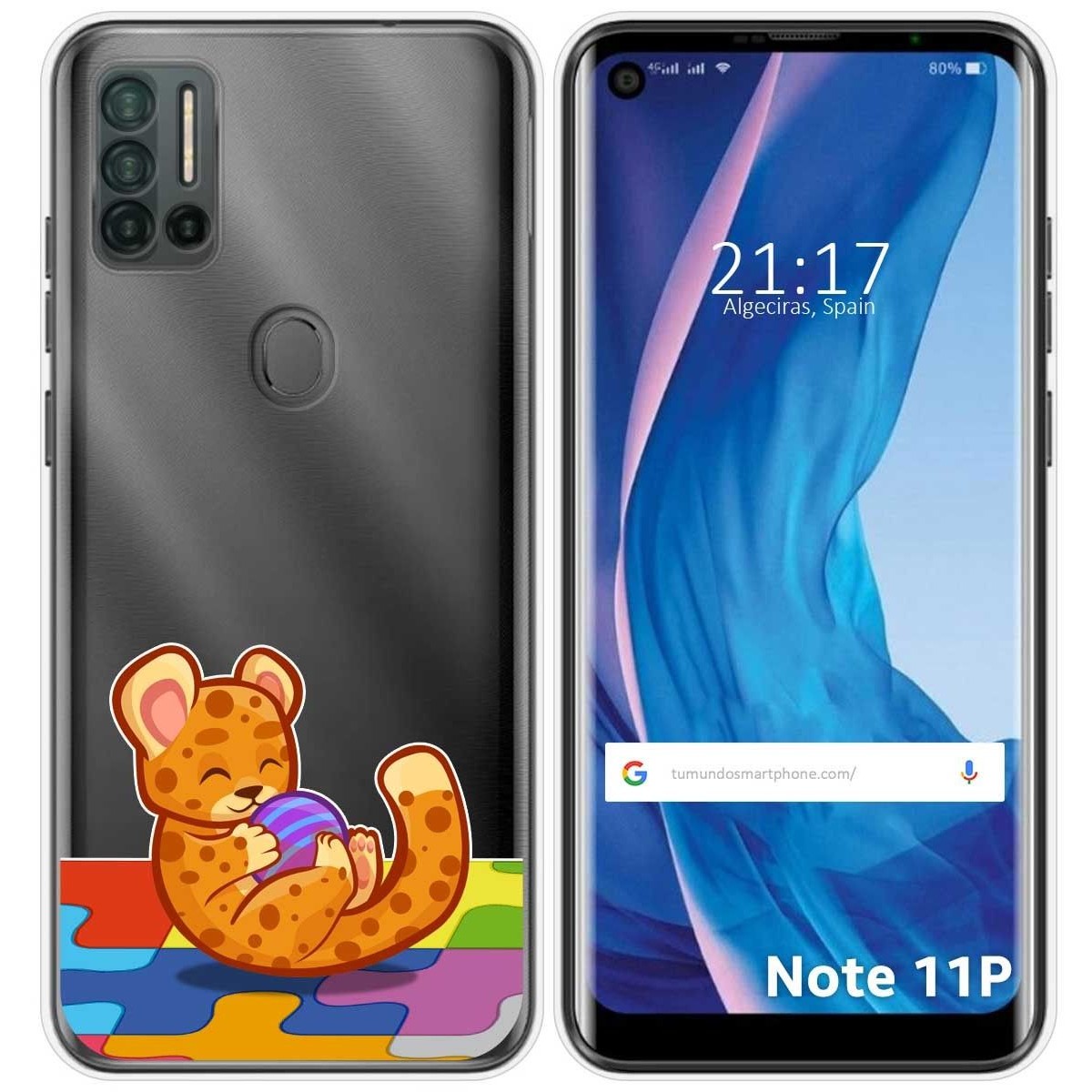 Funda Silicona Transparente para Ulefone Note 11P diseño Leopardo Dibujos