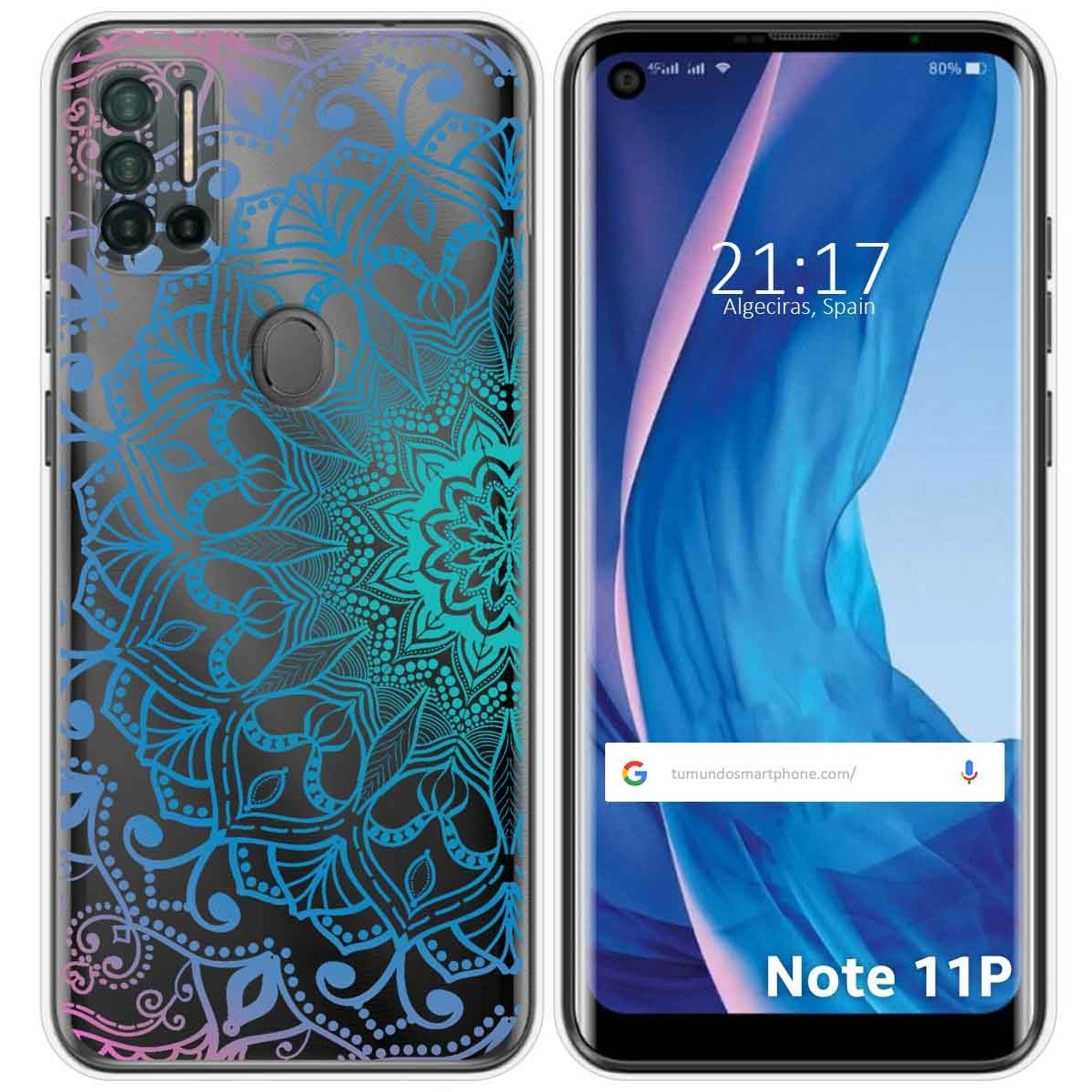 Funda Silicona Transparente para Ulefone Note 11P diseño Mandala Dibujos