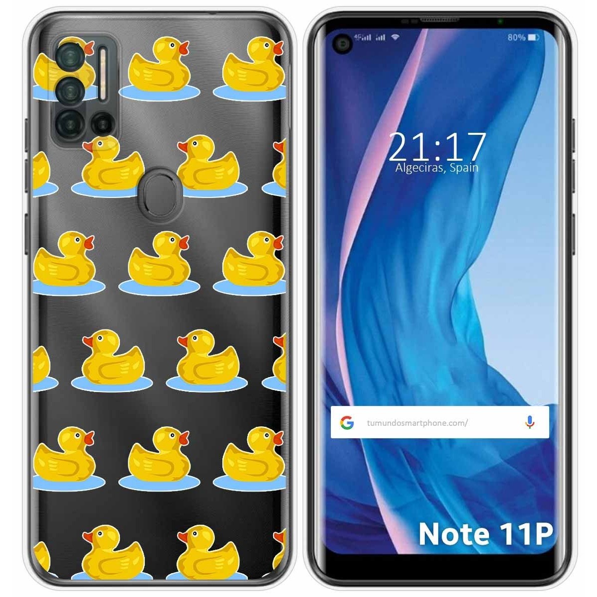 Funda Silicona Transparente para Ulefone Note 11P diseño Pato Dibujos