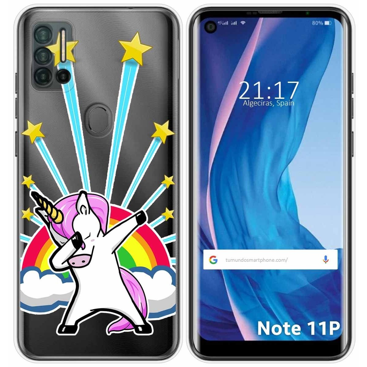 Funda Silicona Transparente para Ulefone Note 11P diseño Unicornio Dibujos