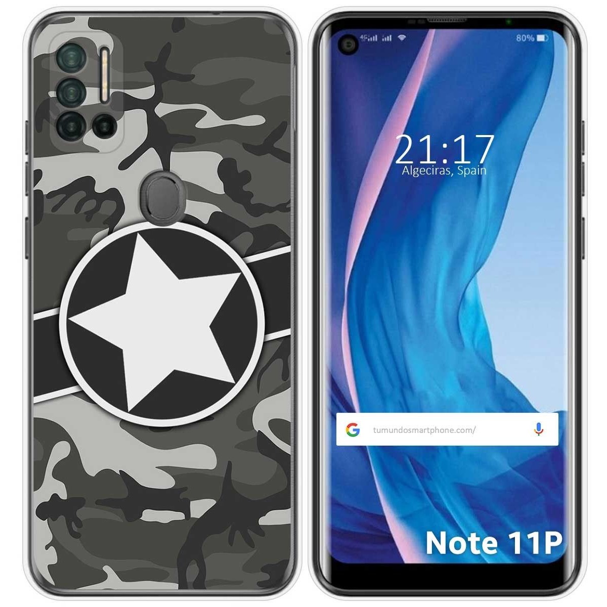 Funda Silicona para Ulefone Note 11P diseño Camuflaje 02 Dibujos