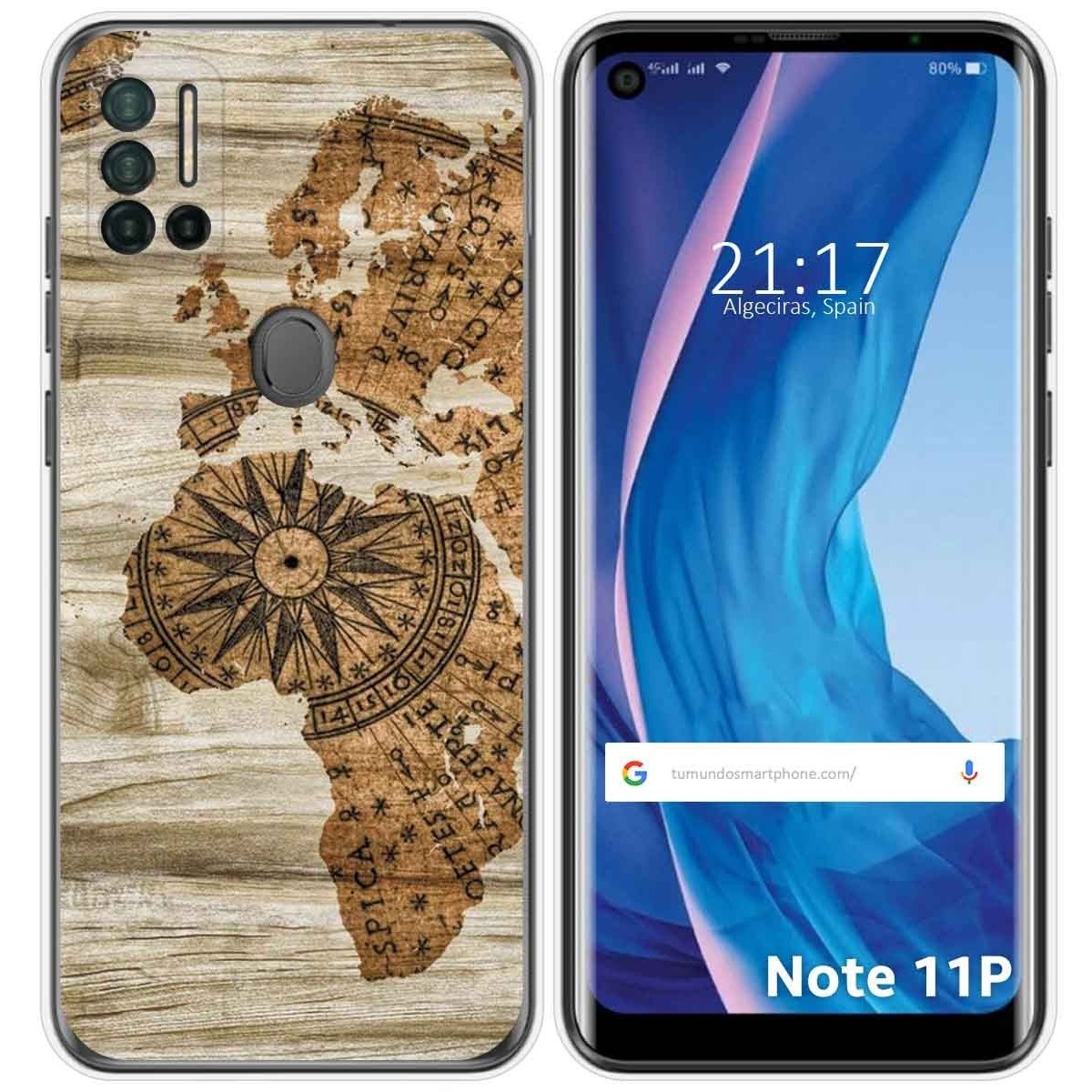 Funda Silicona para Ulefone Note 11P diseño Madera 07 Dibujos