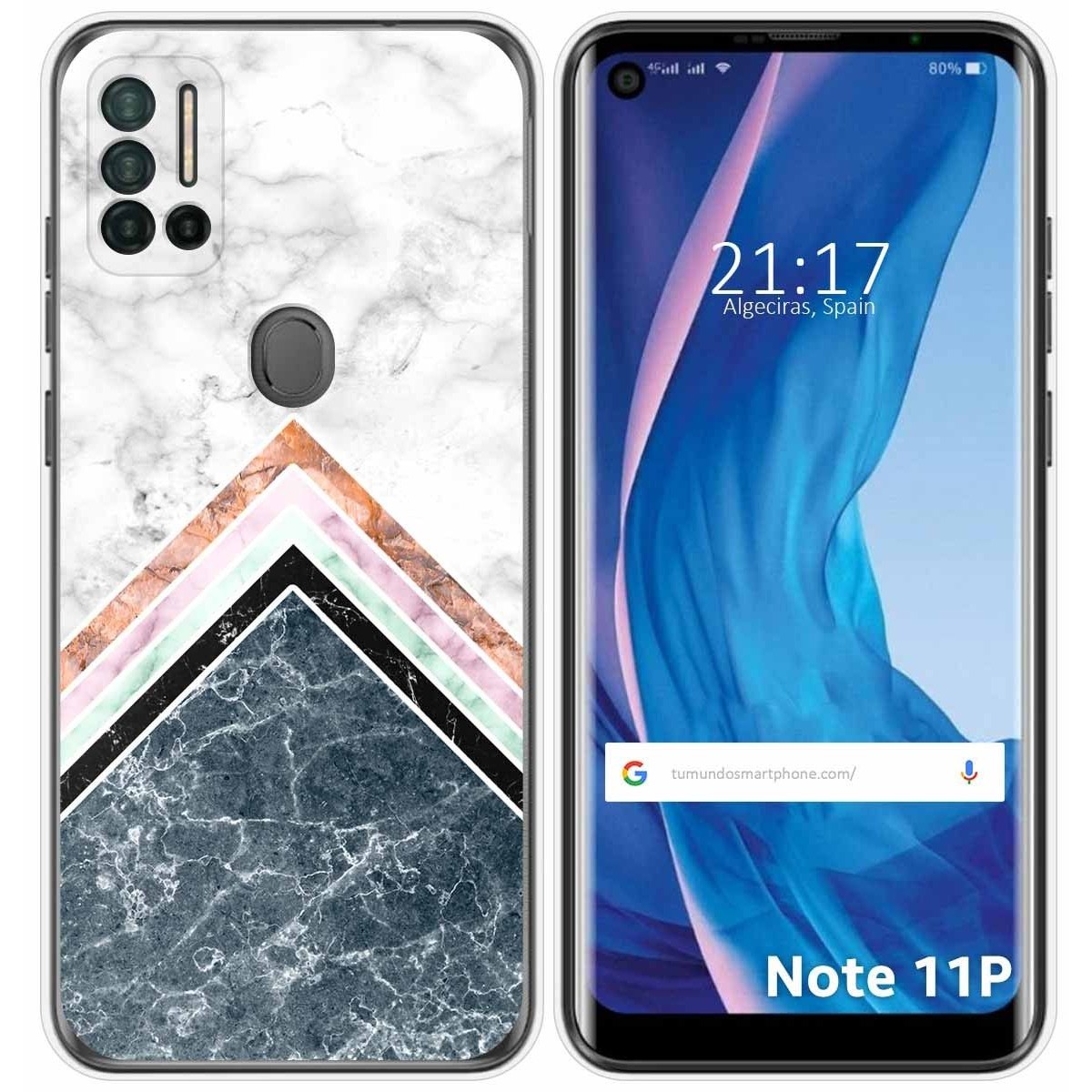Funda Silicona para Ulefone Note 11P diseño Mármol 05 Dibujos