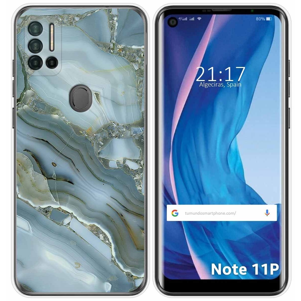 Funda Silicona para Ulefone Note 11P diseño Mármol 09 Dibujos