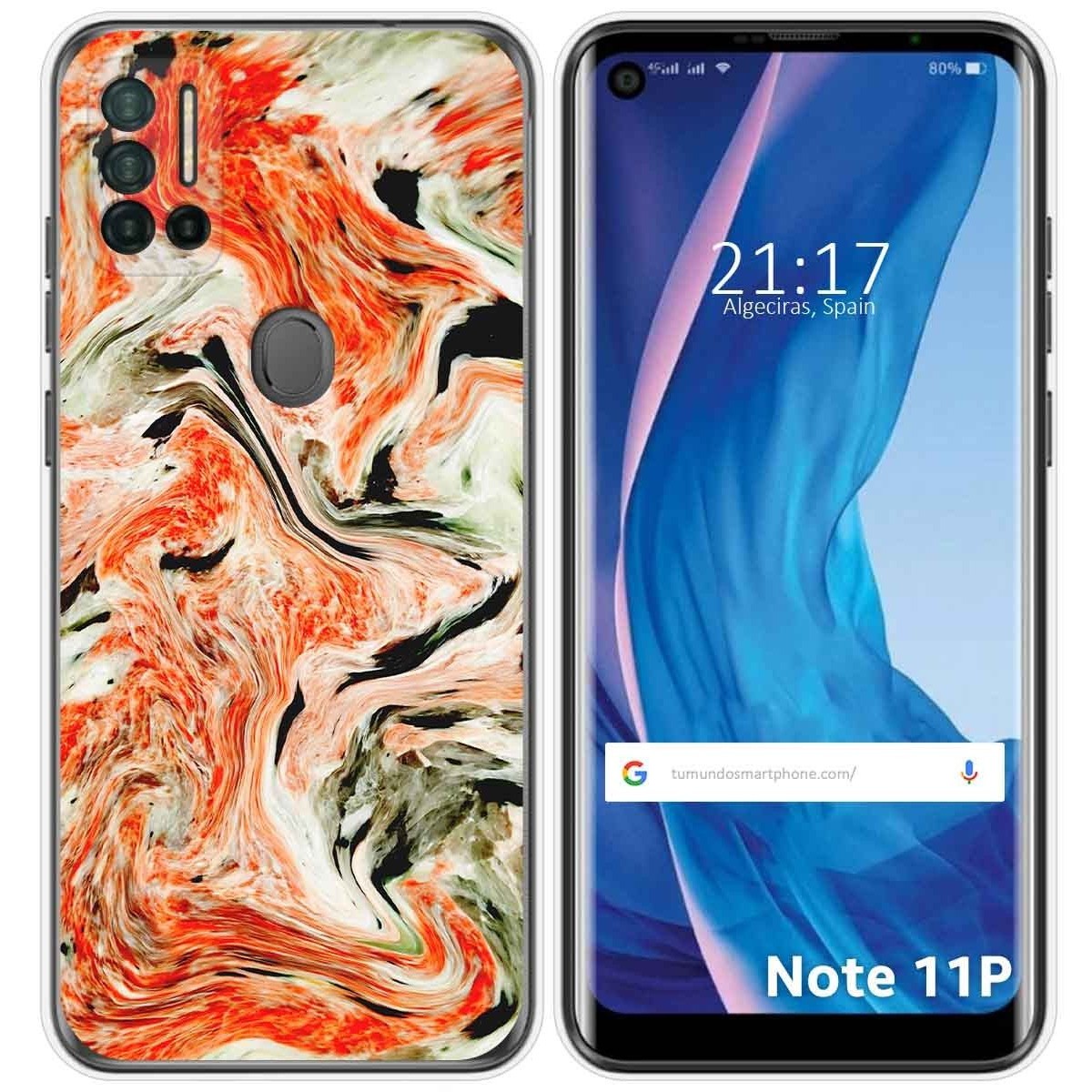 Funda Silicona para Ulefone Note 11P diseño Mármol 12 Dibujos