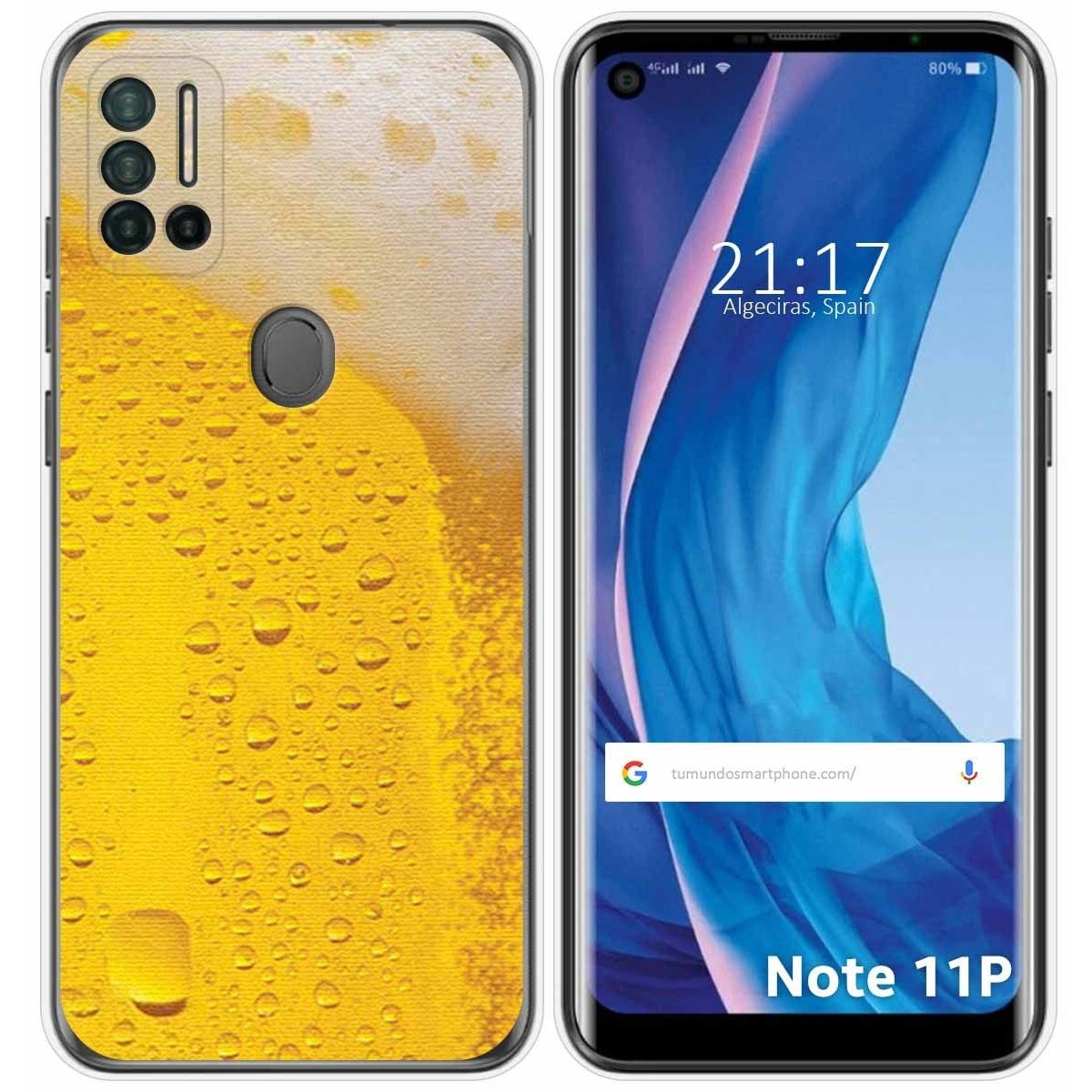 Funda Silicona para Ulefone Note 11P diseño Cerveza Dibujos