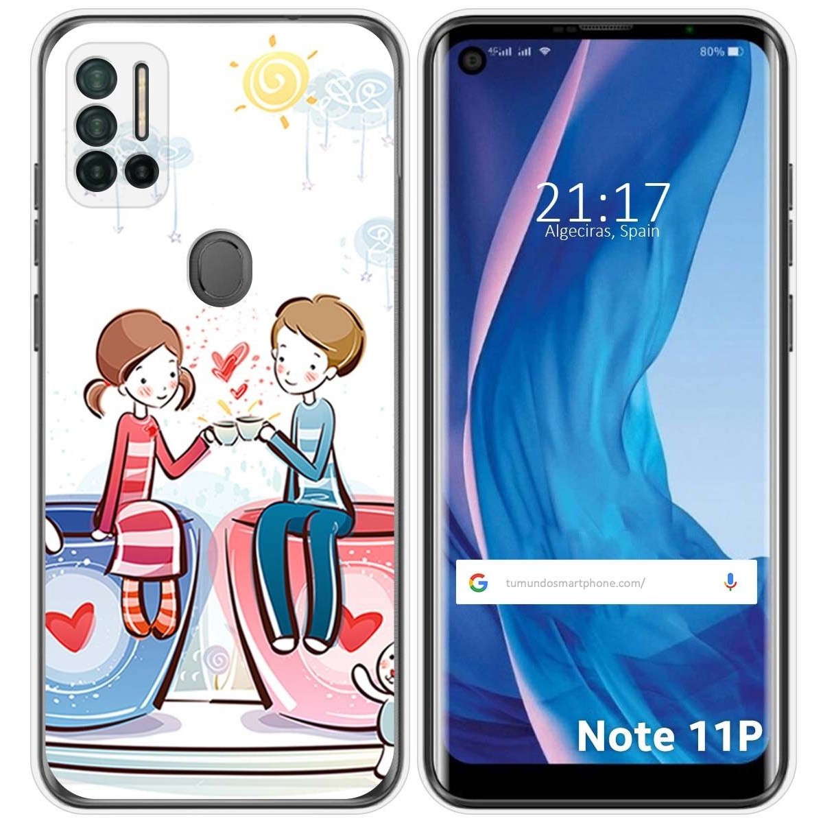 Funda Silicona para Ulefone Note 11P diseño Café Dibujos