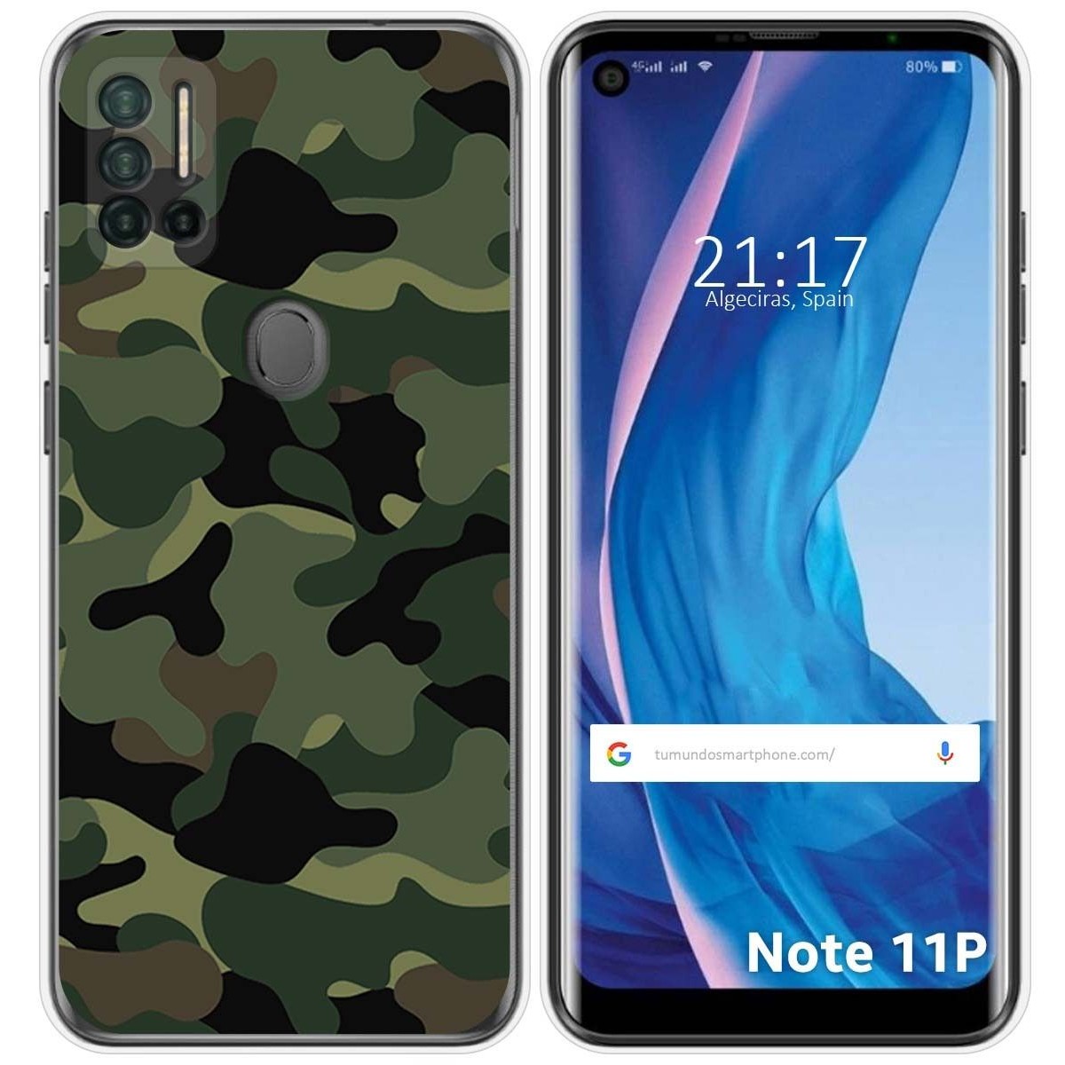 Funda Silicona para Ulefone Note 11P diseño Camuflaje Dibujos
