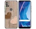 Funda Silicona para Ulefone Note 11P diseño Corazones Madera Dibujos
