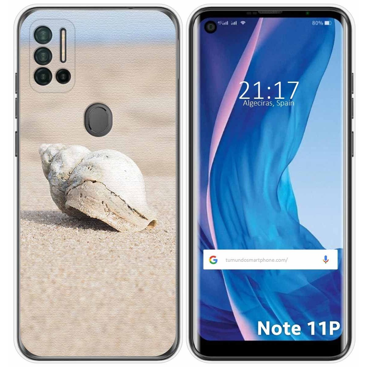 Funda Silicona para Ulefone Note 11P diseño Concha Dibujos