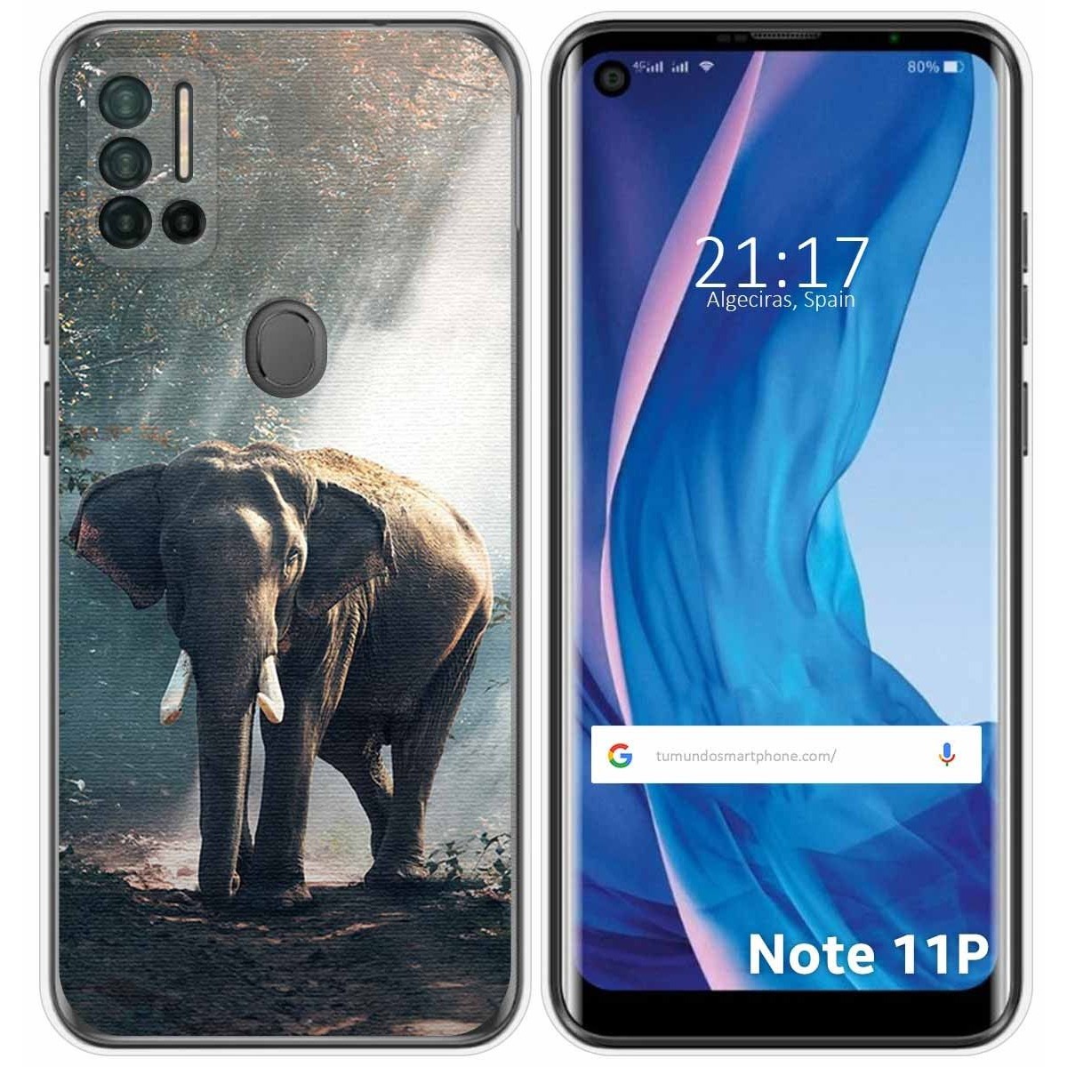 Funda Silicona para Ulefone Note 11P diseño Elefante Dibujos