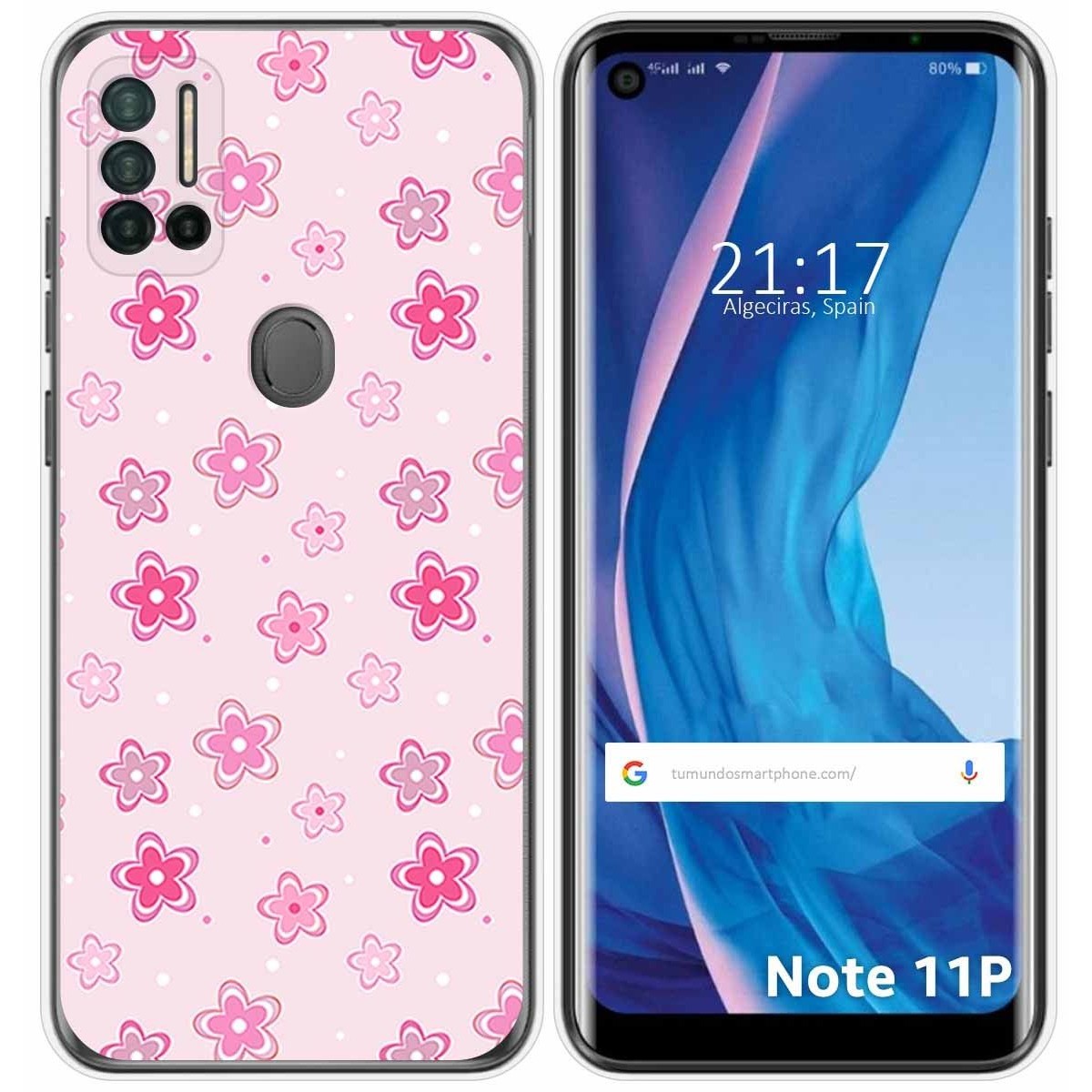 Funda Silicona para Ulefone Note 11P diseño Flores Dibujos