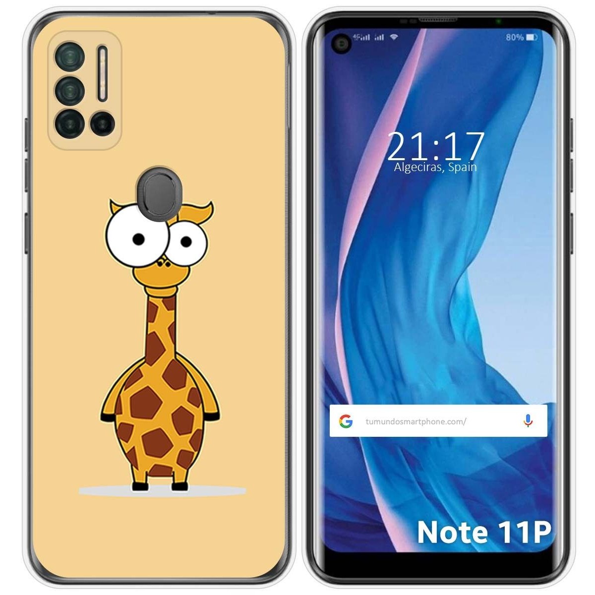 Funda Silicona para Ulefone Note 11P diseño Jirafa Dibujos