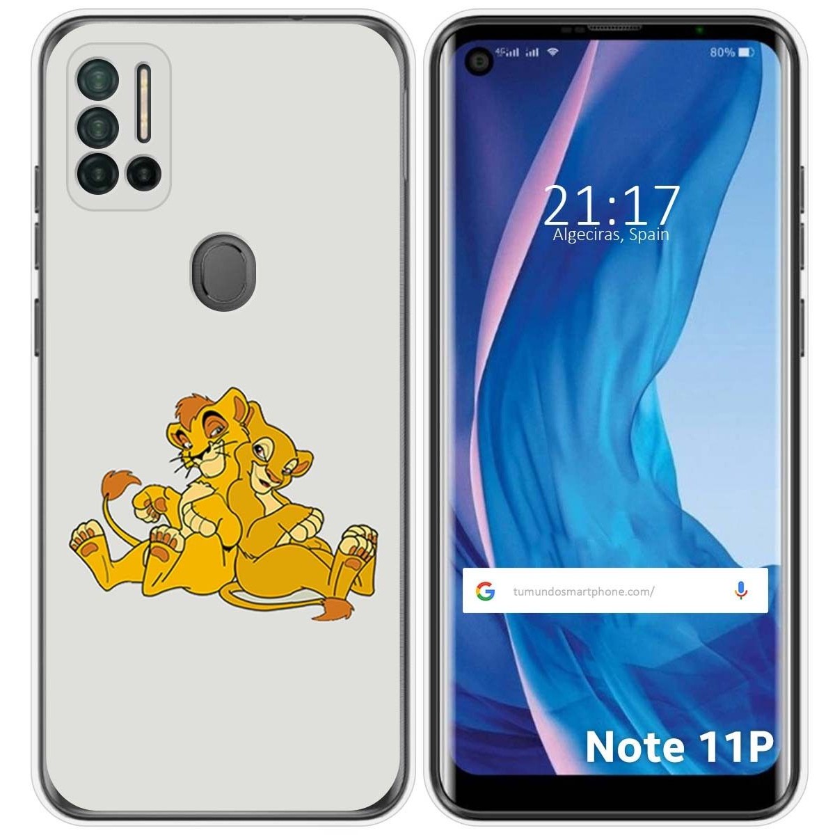 Funda Silicona para Ulefone Note 11P diseño Leones Dibujos