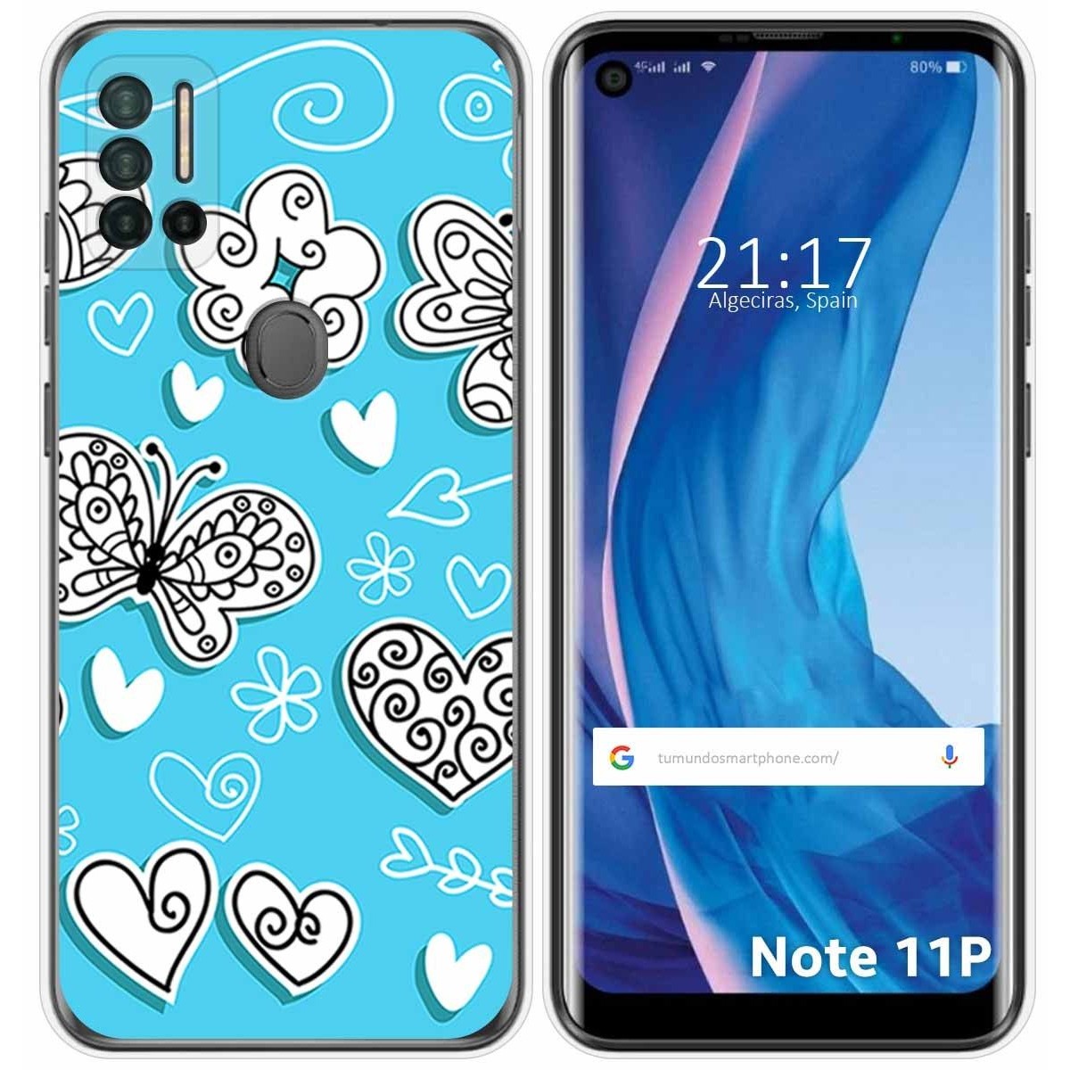 Funda Silicona para Ulefone Note 11P diseño Mariposas Dibujos