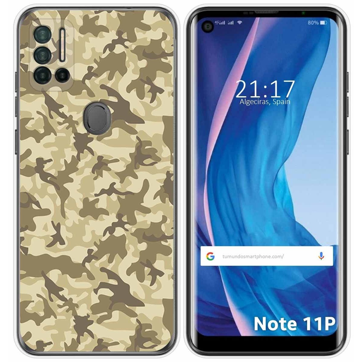 Funda Silicona para Ulefone Note 11P diseño Sand Camuflaje Dibujos