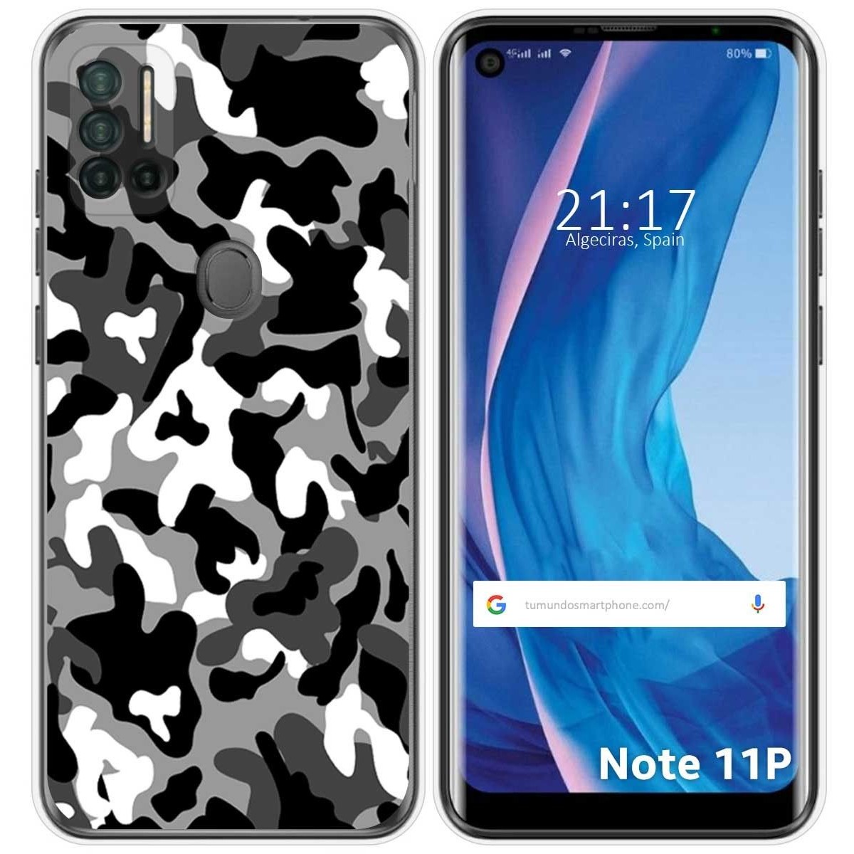Funda Silicona para Ulefone Note 11P diseño Snow Camuflaje Dibujos