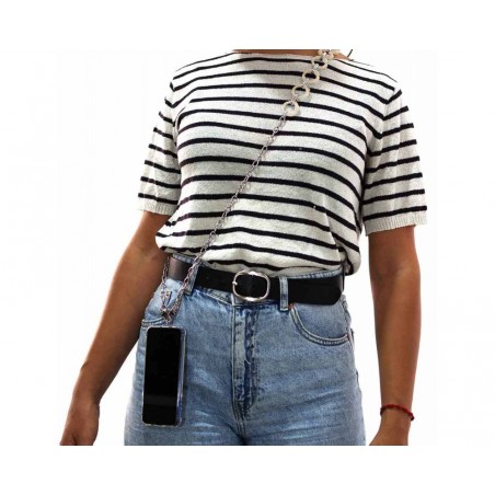 Colgante Cadena Estilo Mármol color Naranja para Teléfono con Adaptador y tornillos