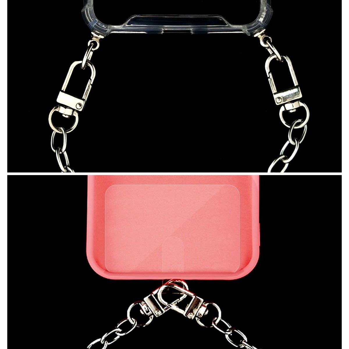 Colgante Cadena Estilo Mármol color Naranja para Teléfono con Adaptador y tornillos