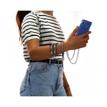 Colgante Cadena Estilo Mármol color Gris para Teléfono con Adaptador y tornillos