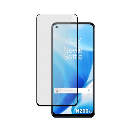 Protector Cristal Templado Completo 5D Full Glue Negro para OnePlus Nord N200 5G Vidrio