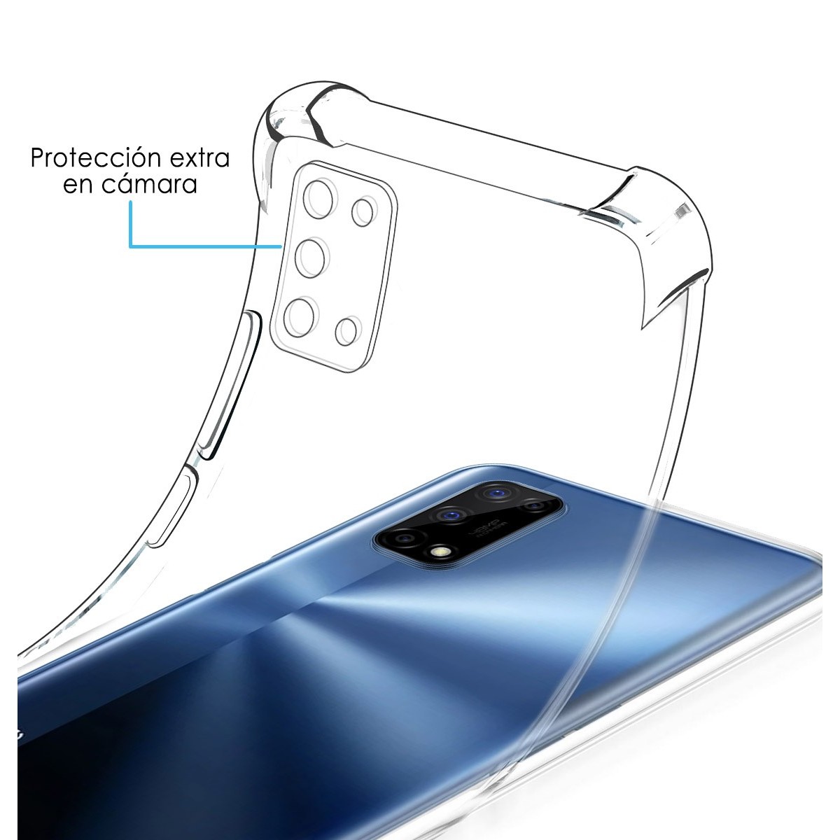 Funda Gel Tpu Antigolpes Transparente para Realme 7 5G