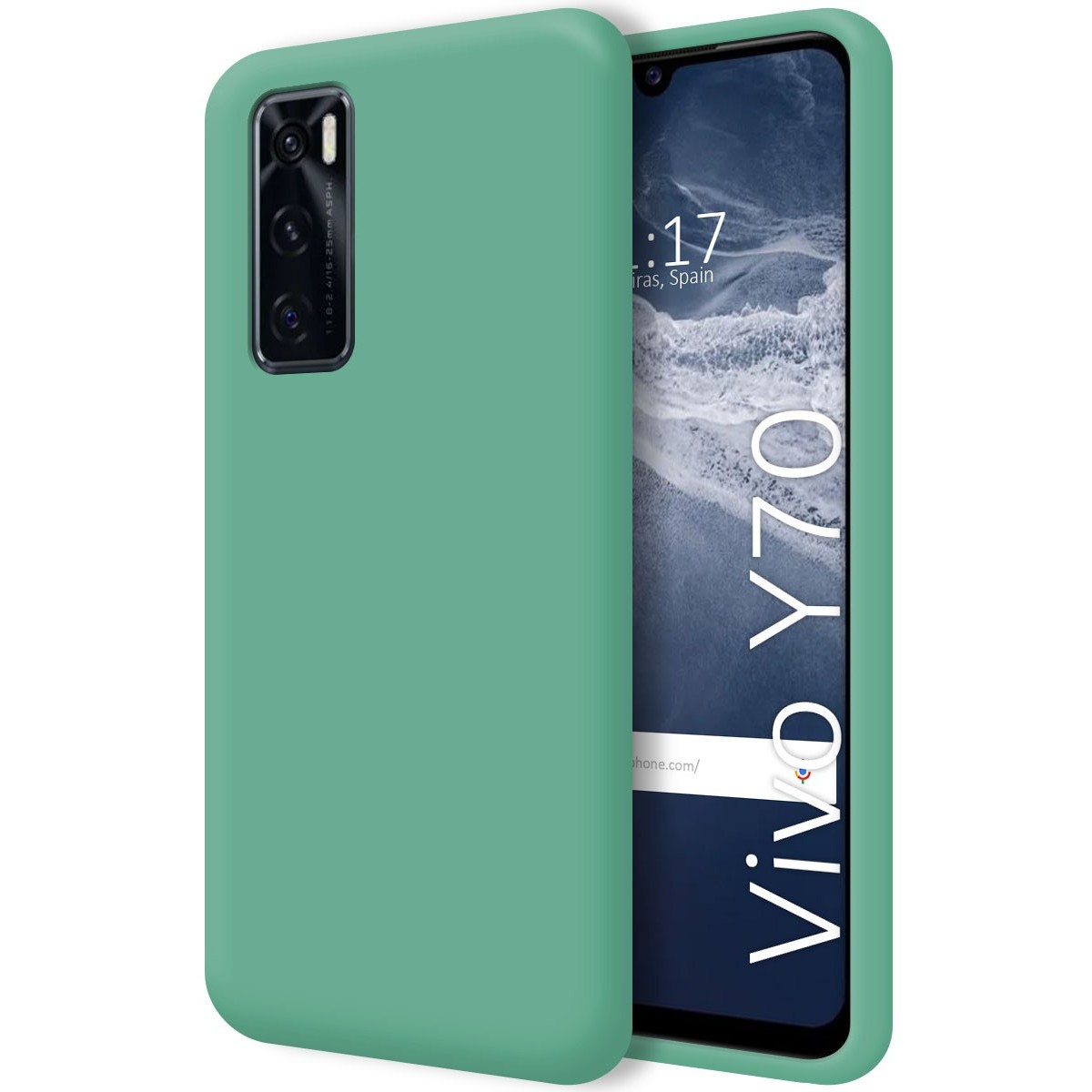 Funda Silicona Líquida Ultra Suave para Vivo Y70 color Verde