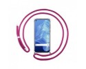 Funda Colgante Transparente para Realme 7 5G con Cordon Rosa Fucsia