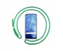 Funda Colgante Transparente para Realme 7 5G con Cordon Verde Agua