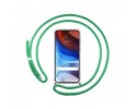 Funda Colgante Transparente para Motorola Moto E7 Power con Cordon Verde Agua