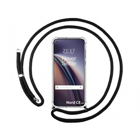Funda Colgante Transparente para OnePlus Nord CE 5G con Cordon Negro
