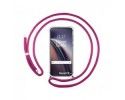 Funda Colgante Transparente para OnePlus Nord CE 5G con Cordon Rosa Fucsia